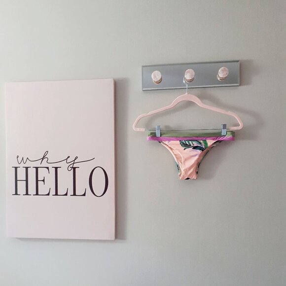 NWT Seafolly peach tropical print cheeky Brazilian cut bikini bottom, 6 - Picture 5 of 8